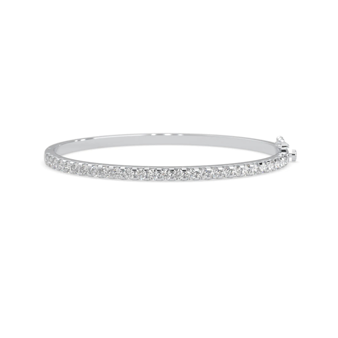 OctaPearl Round Prong Set Lab Grown Diamond Tennis Bangle Bracelet