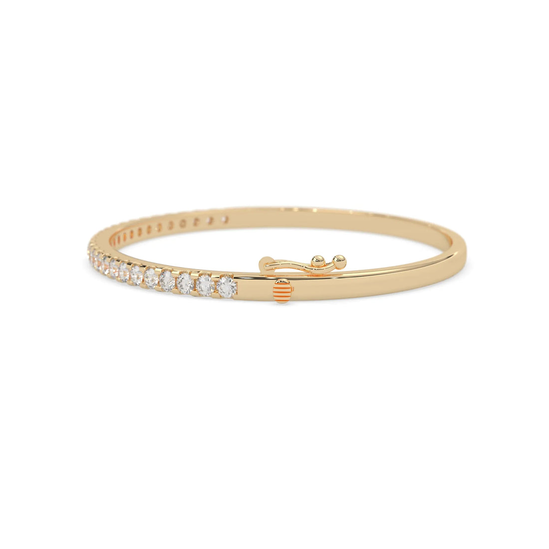 OctaPearl Round Prong Set Lab Grown Diamond Tennis Bangle Bracelet