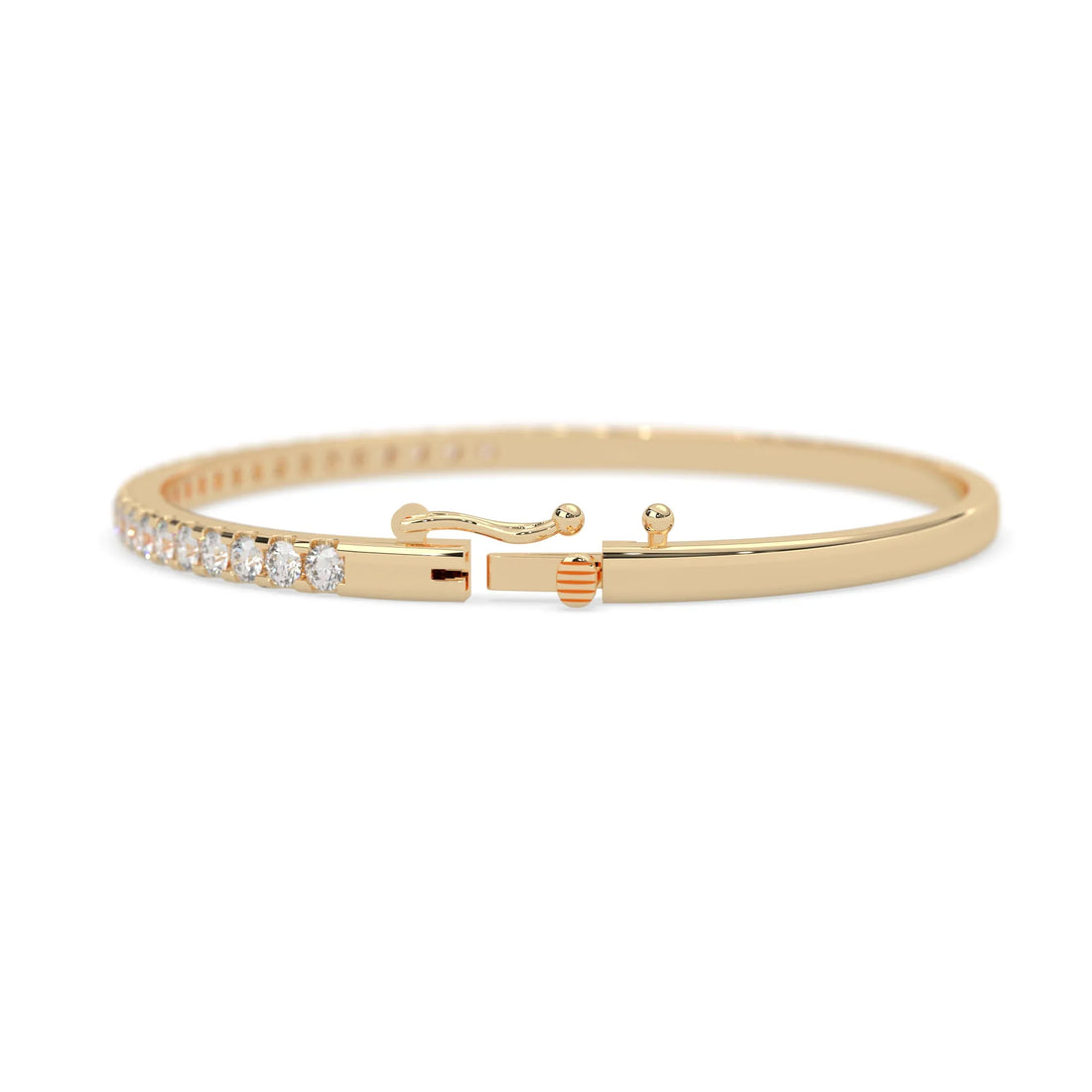 OctaPearl Round Prong Set Lab Grown Diamond Tennis Bangle Bracelet