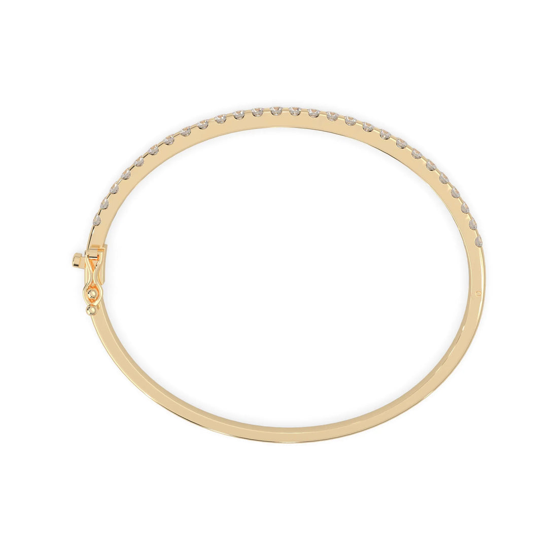 OctaPearl Round Prong Set Lab Grown Diamond Tennis Bangle Bracelet