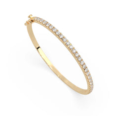 OctaPearl Round Prong Set Lab Grown Diamond Tennis Bangle Bracelet - alternate view