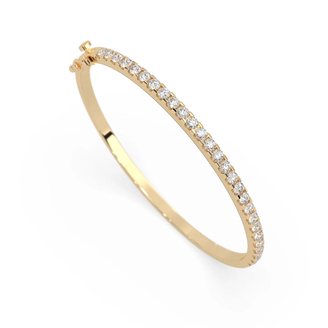 OctaPearl Round Prong Set Lab Grown Diamond Tennis Bangle Bracelet
