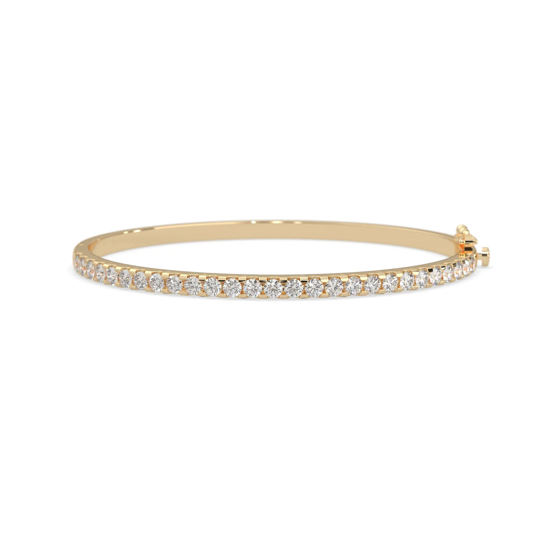 OctaPearl Round Prong Set Lab Grown Diamond Tennis Bangle Bracelet