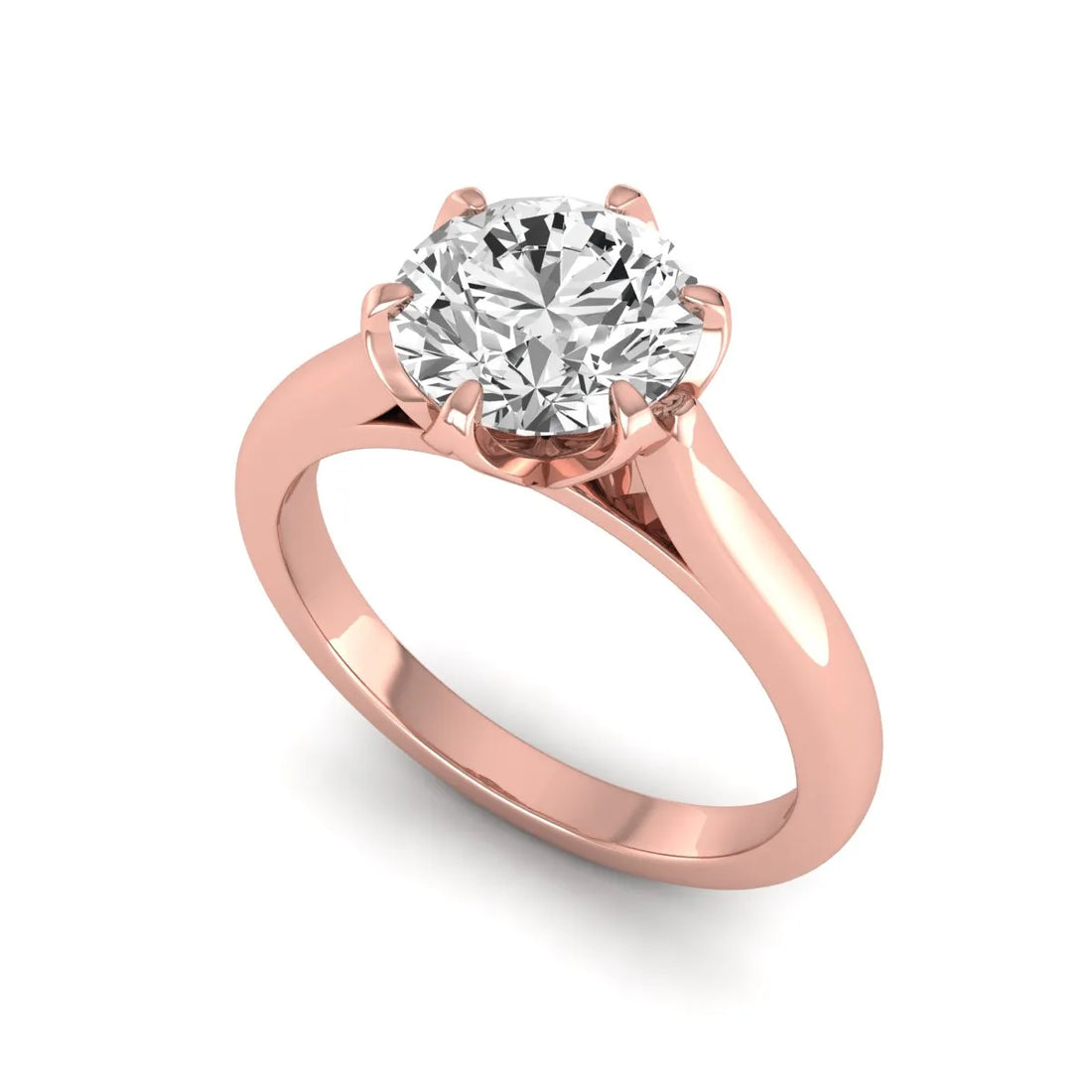 OctaPearl 2 ct Round Cut Lab Grown Diamond Solitaire Engagement Ring