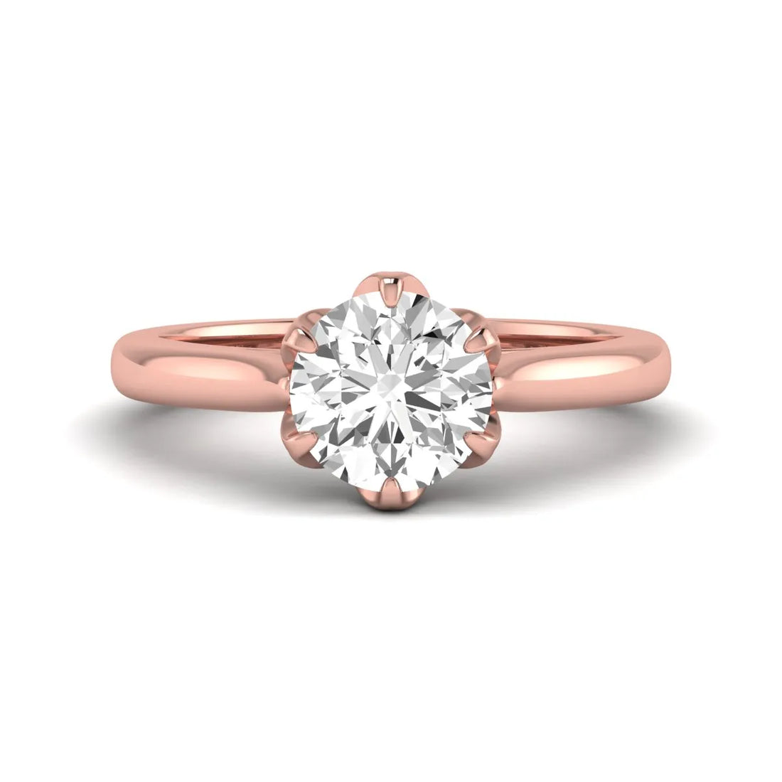 OctaPearl 2 ct Round Cut Lab Grown Diamond Solitaire Engagement Ring