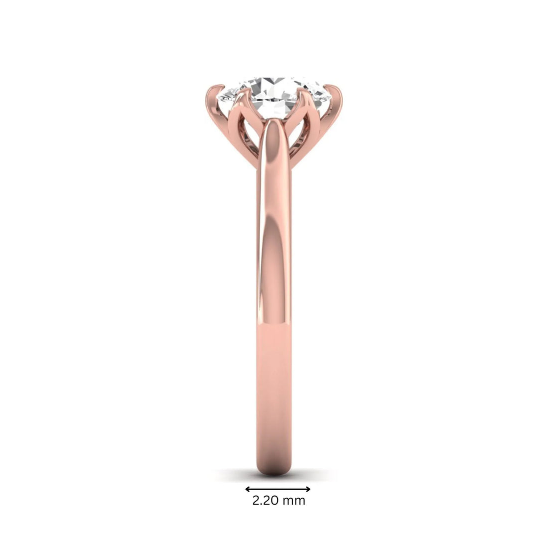 OctaPearl 2 ct Round Cut Lab Grown Diamond Solitaire Engagement Ring