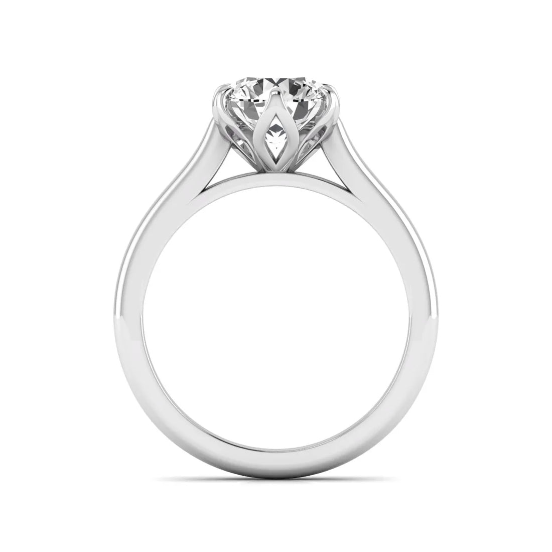 OctaPearl 2 ct Round Cut Lab Grown Diamond Solitaire Engagement Ring