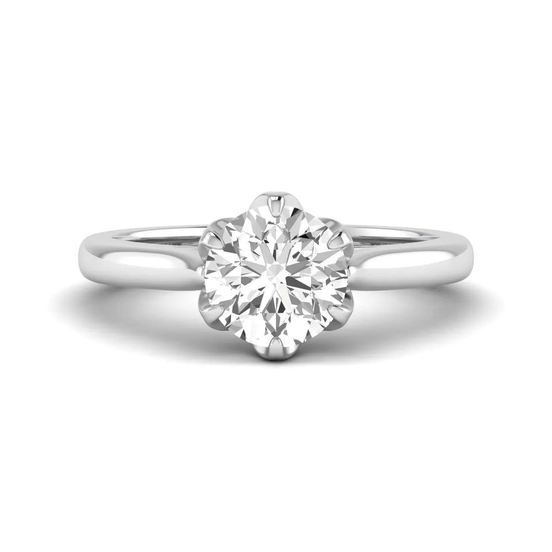 OctaPearl 2 ct Round Cut Lab Grown Diamond Solitaire Engagement Ring