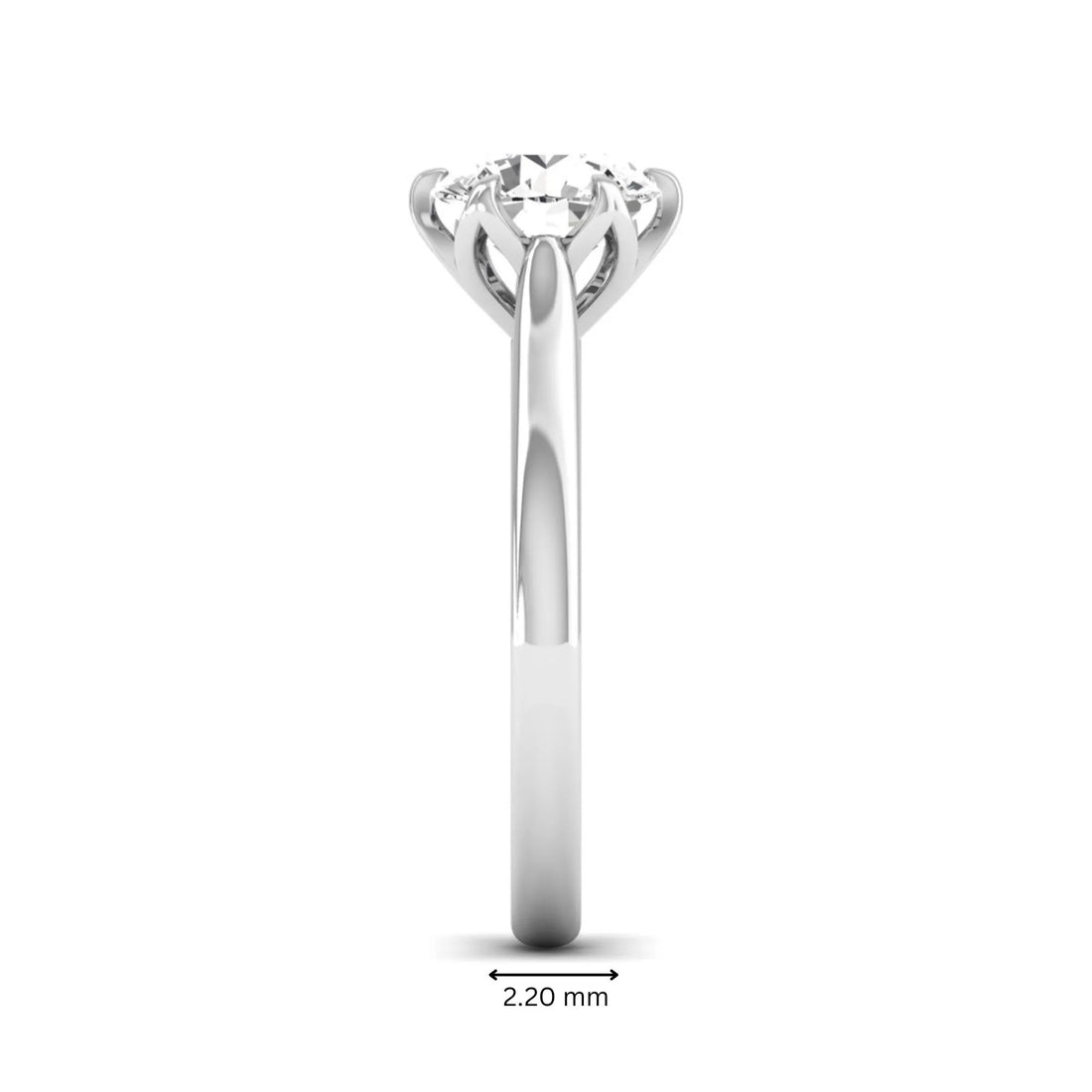 OctaPearl 2 ct Round Cut Lab Grown Diamond Solitaire Engagement Ring