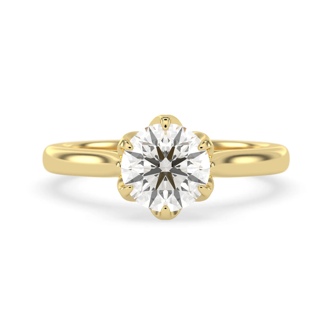 OctaPearl 2 ct Round Cut Lab Grown Diamond Solitaire Engagement Ring