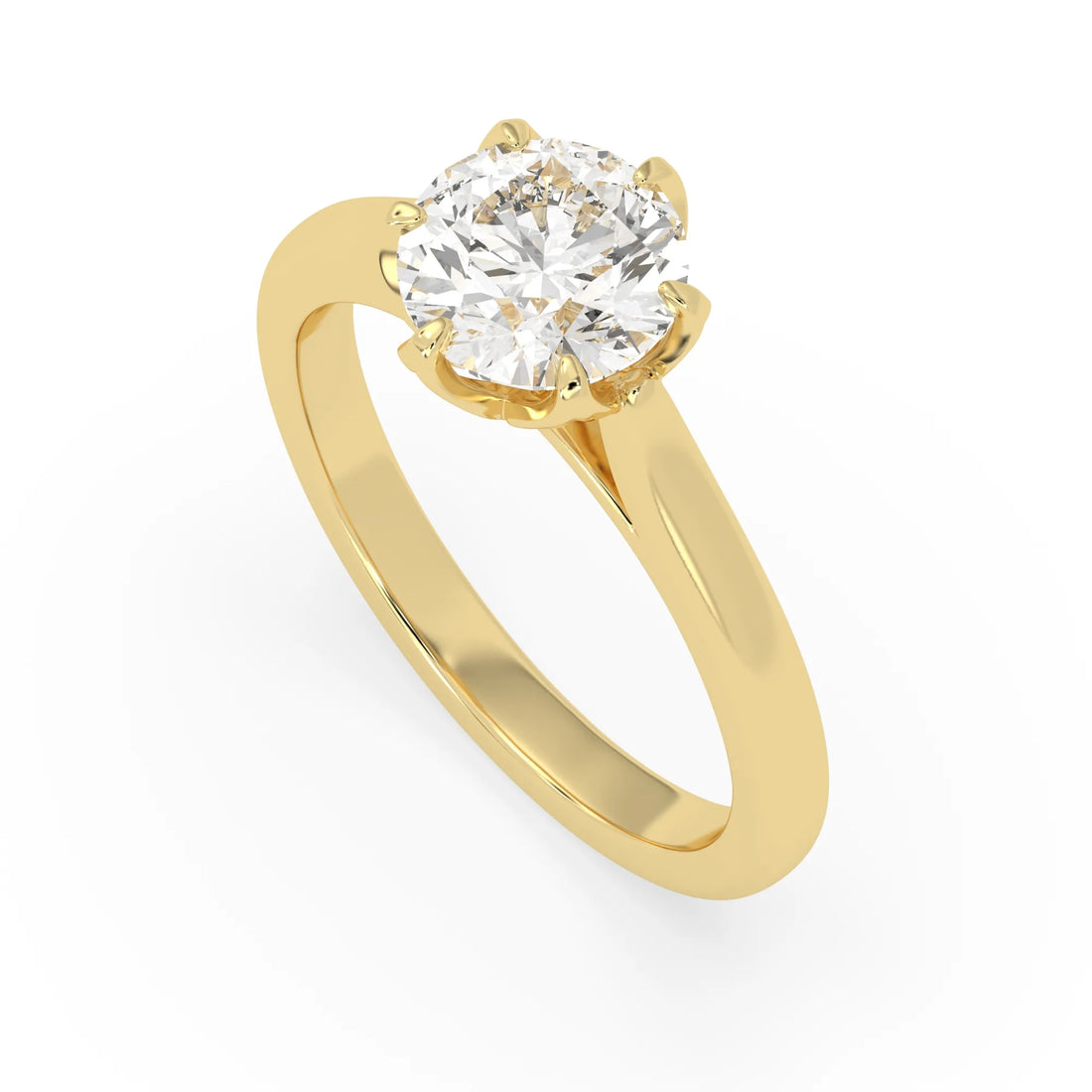 OctaPearl 2 ct Round Cut Lab Grown Diamond Solitaire Engagement Ring