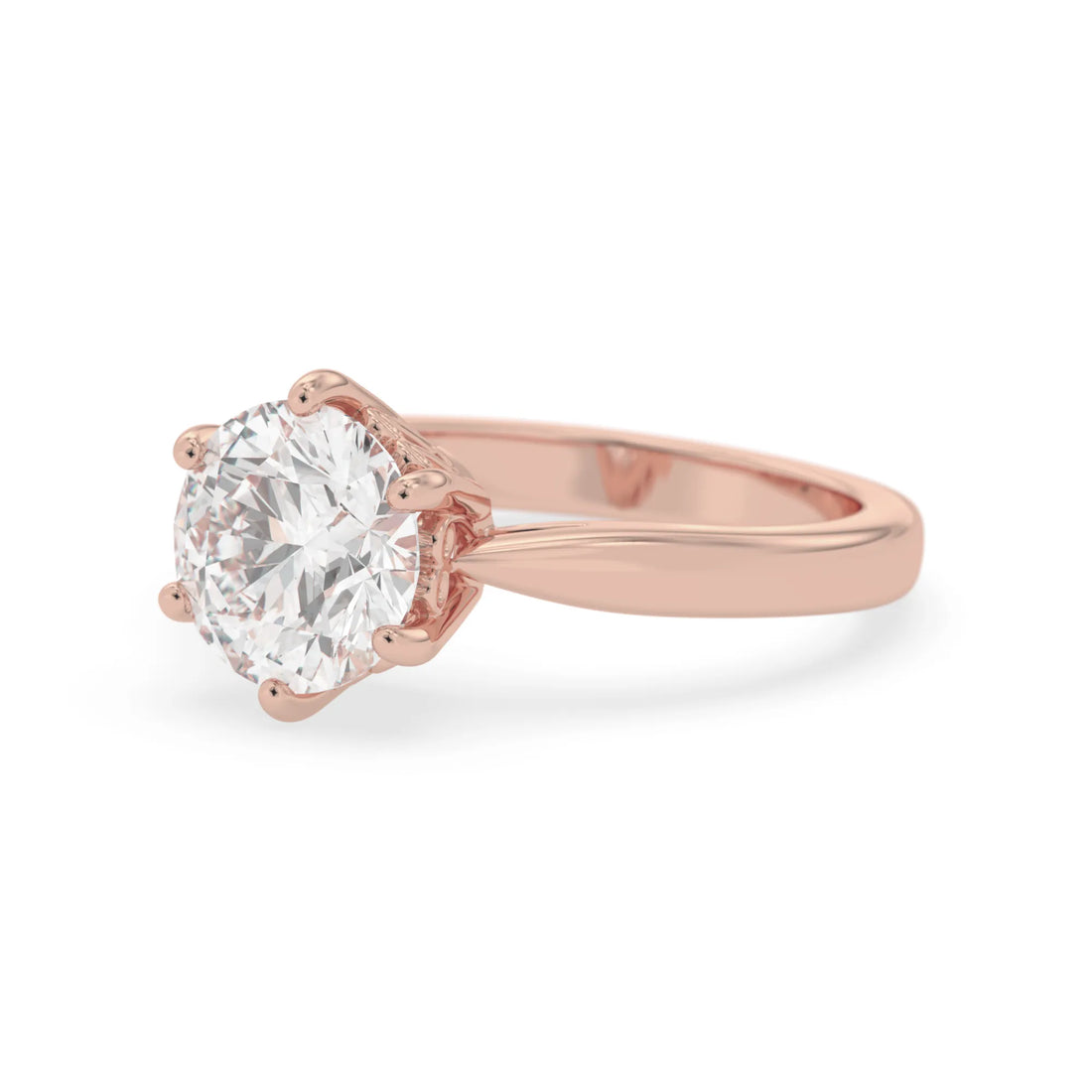 OctaPearl 1.5 ct Round Lab Grown Diamond Solitaire Engagement Ring