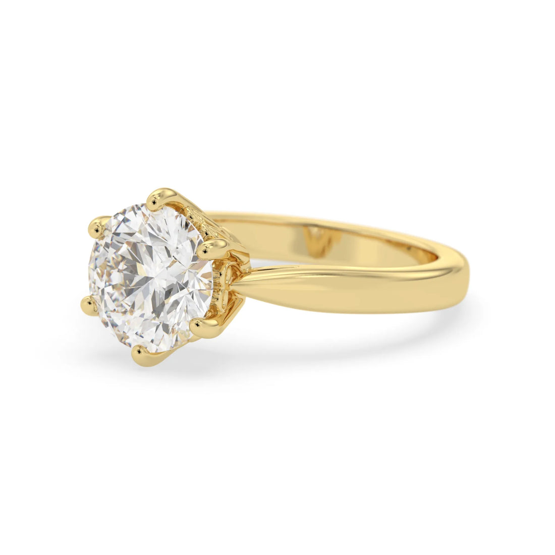 OctaPearl 1.5 ct Round Lab Grown Diamond Solitaire Engagement Ring