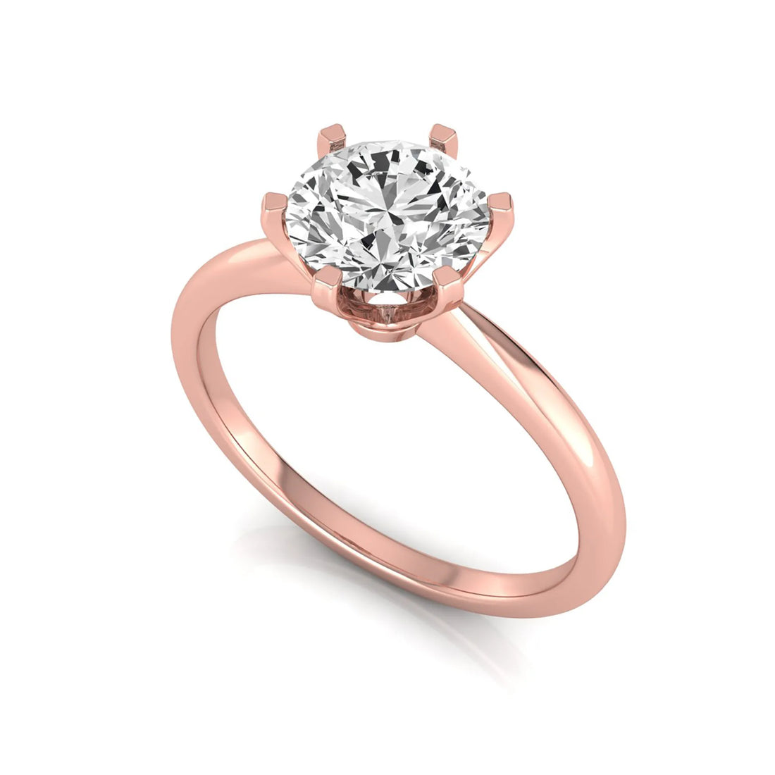 OctaPearl 1.5 ct Round Six Prong Set Lab Grown Diamond Solitaire Engagement Ring