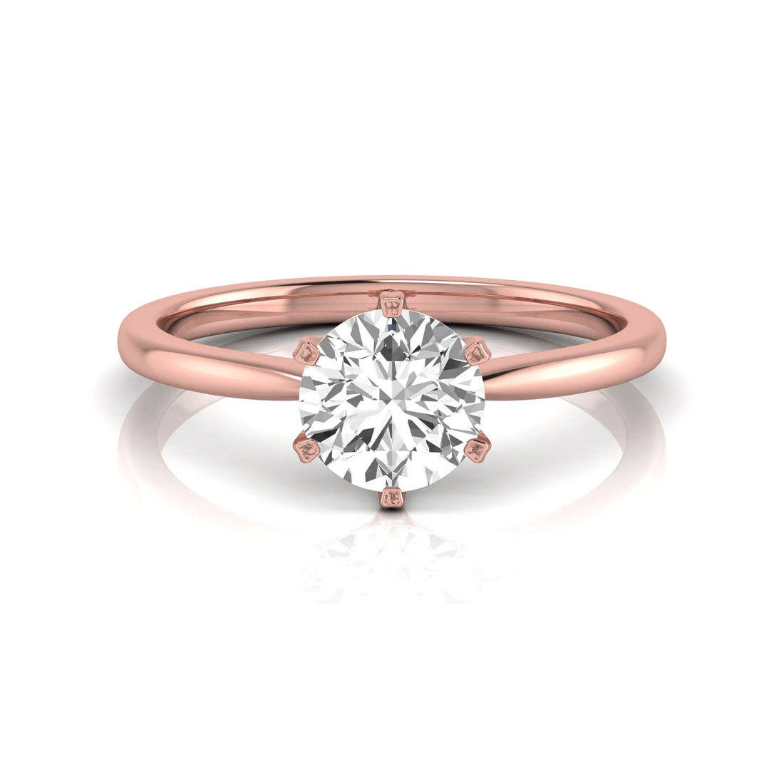 OctaPearl 1.5 ct Round Six Prong Set Lab Grown Diamond Solitaire Engagement Ring