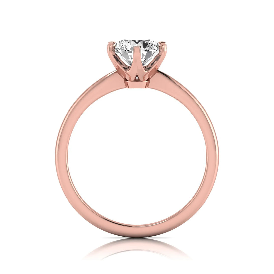 OctaPearl 1.5 ct Round Six Prong Set Lab Grown Diamond Solitaire Engagement Ring