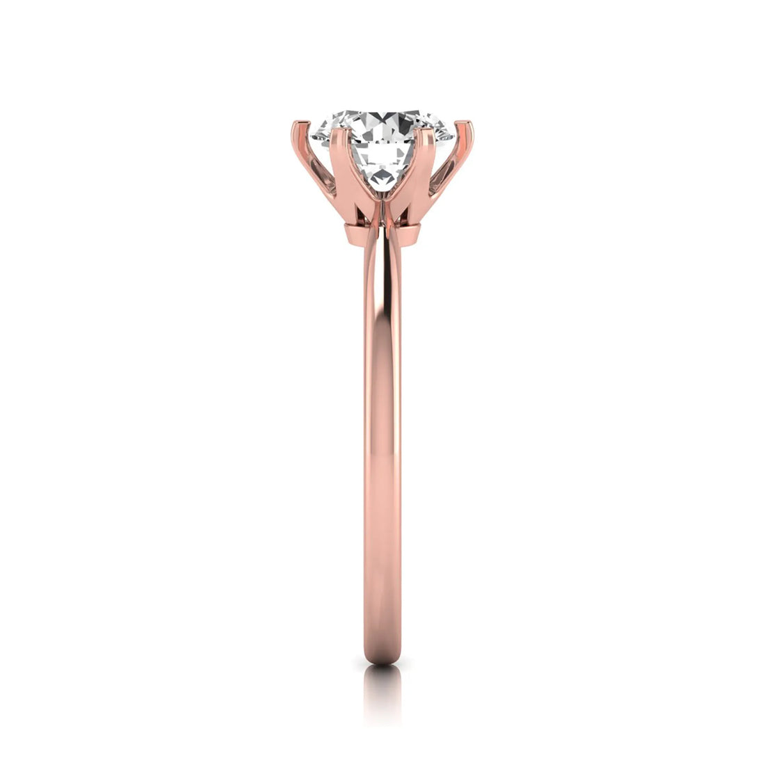 OctaPearl 1.5 ct Round Six Prong Set Lab Grown Diamond Solitaire Engagement Ring