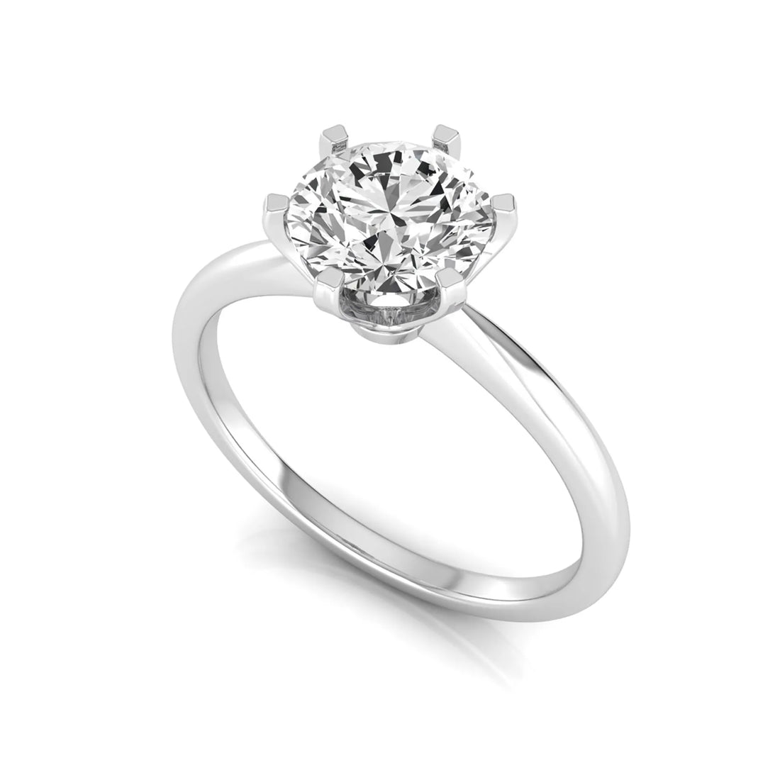 OctaPearl 1.5 ct Round Six Prong Set Lab Grown Diamond Solitaire Engagement Ring