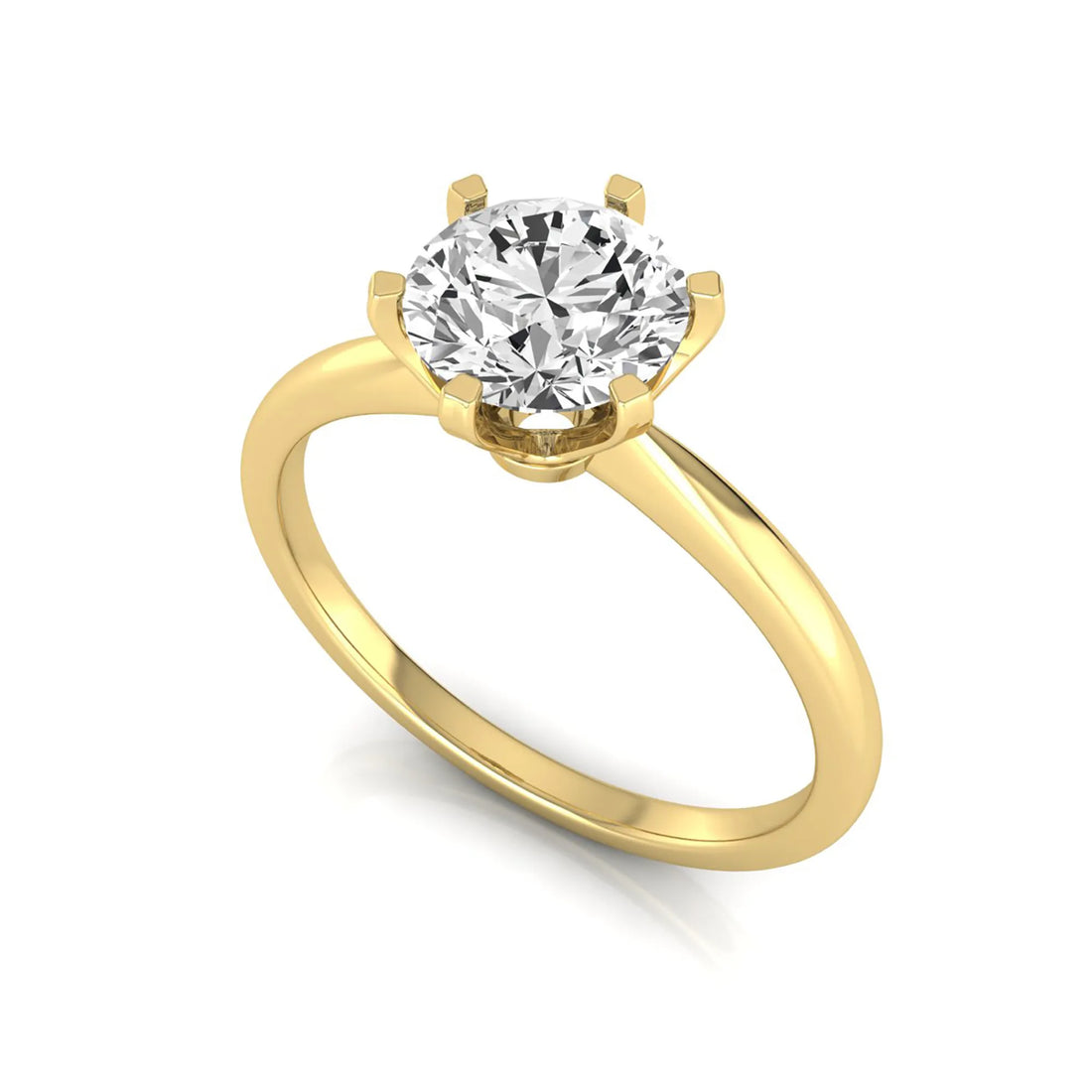 OctaPearl 1.5 ct Round Six Prong Set Lab Grown Diamond Solitaire Engagement Ring