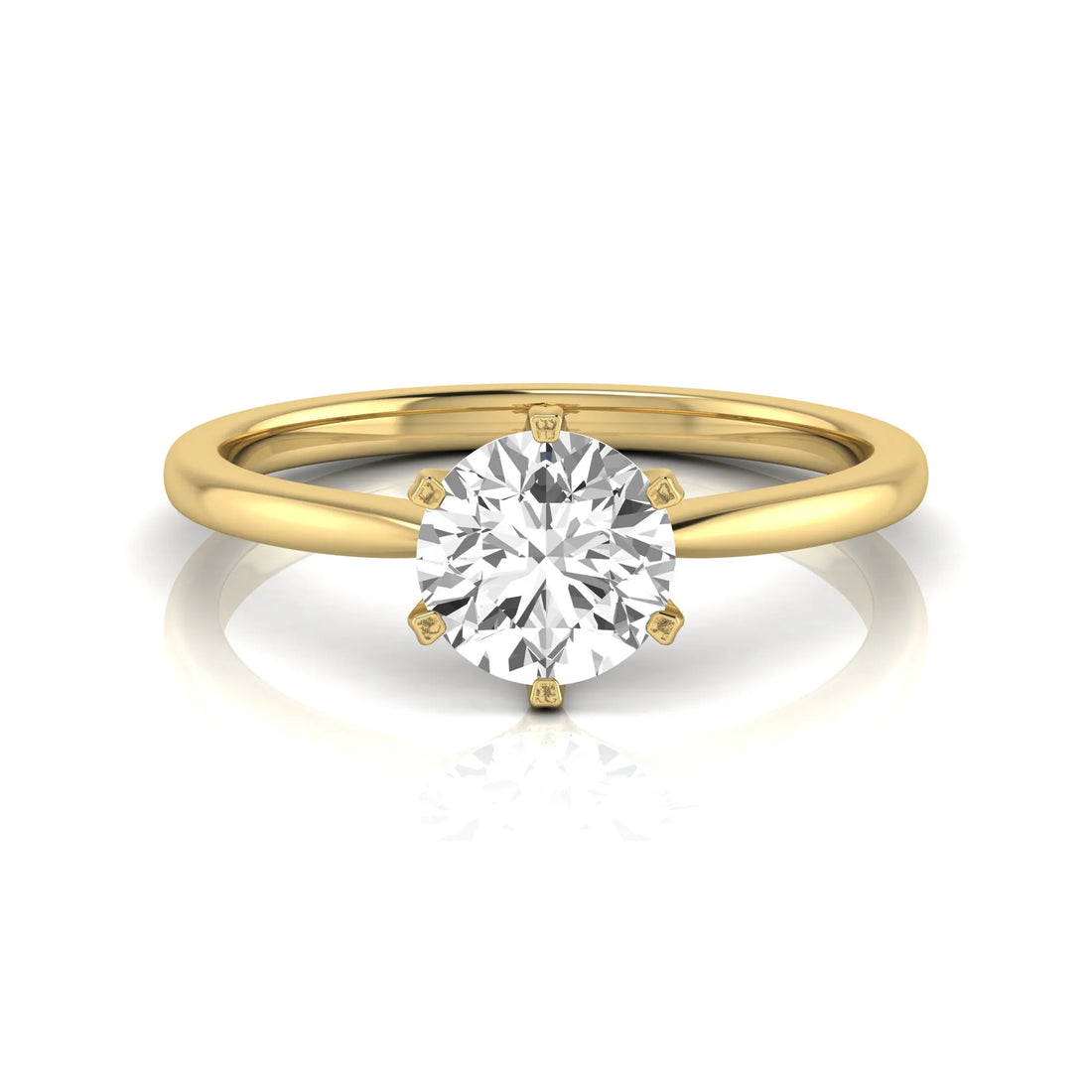 OctaPearl 1.5 ct Round Six Prong Set Lab Grown Diamond Solitaire Engagement Ring