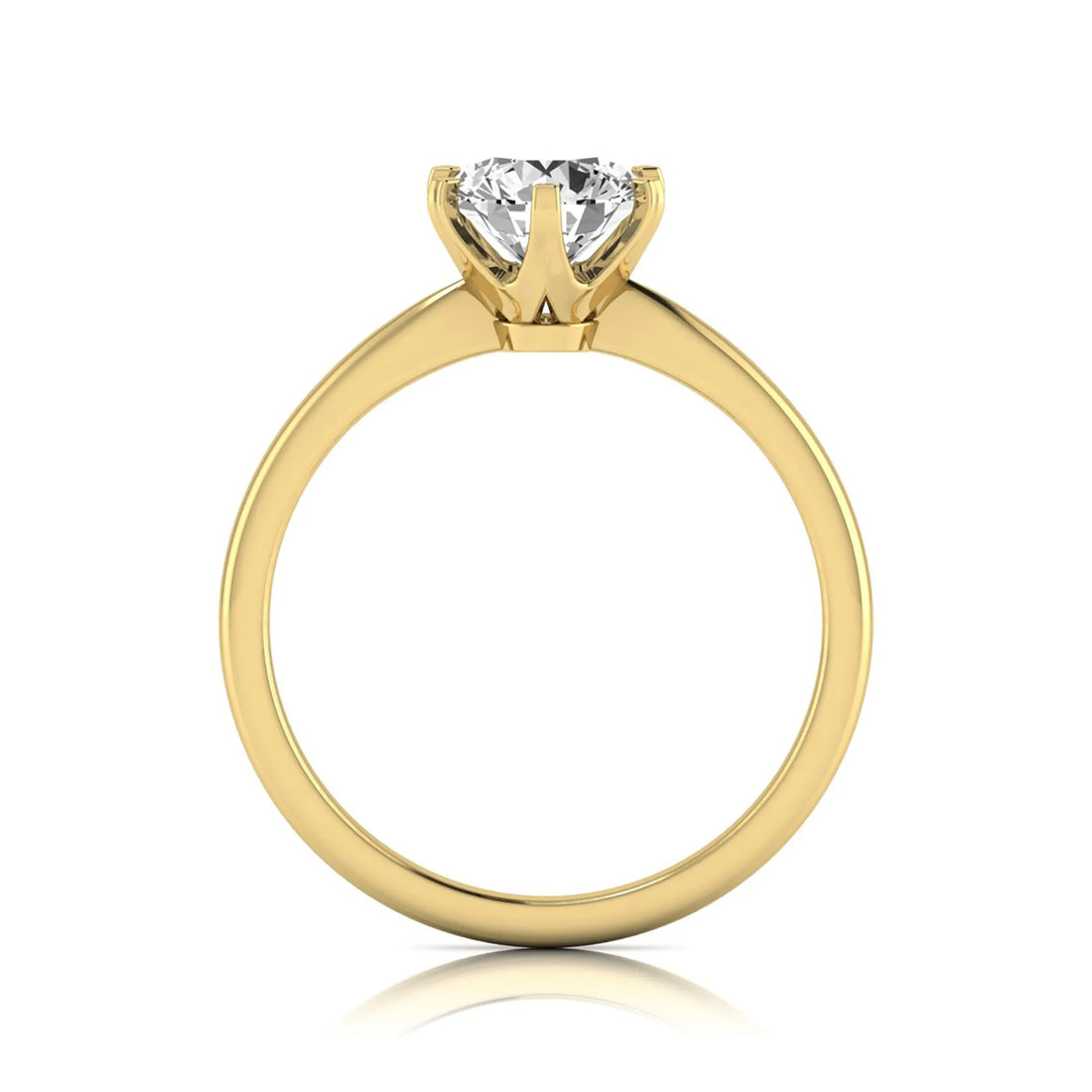OctaPearl 1.5 ct Round Six Prong Set Lab Grown Diamond Solitaire Engagement Ring