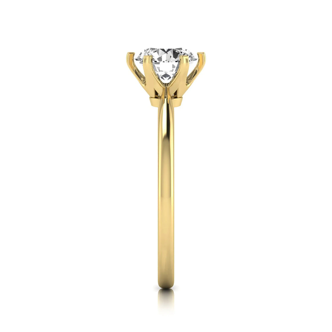 OctaPearl 1.5 ct Round Six Prong Set Lab Grown Diamond Solitaire Engagement Ring