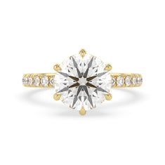 OctaPearl 4 ct Round Hidden Halo Lab Grown Diamond Pavé Engagement Ring