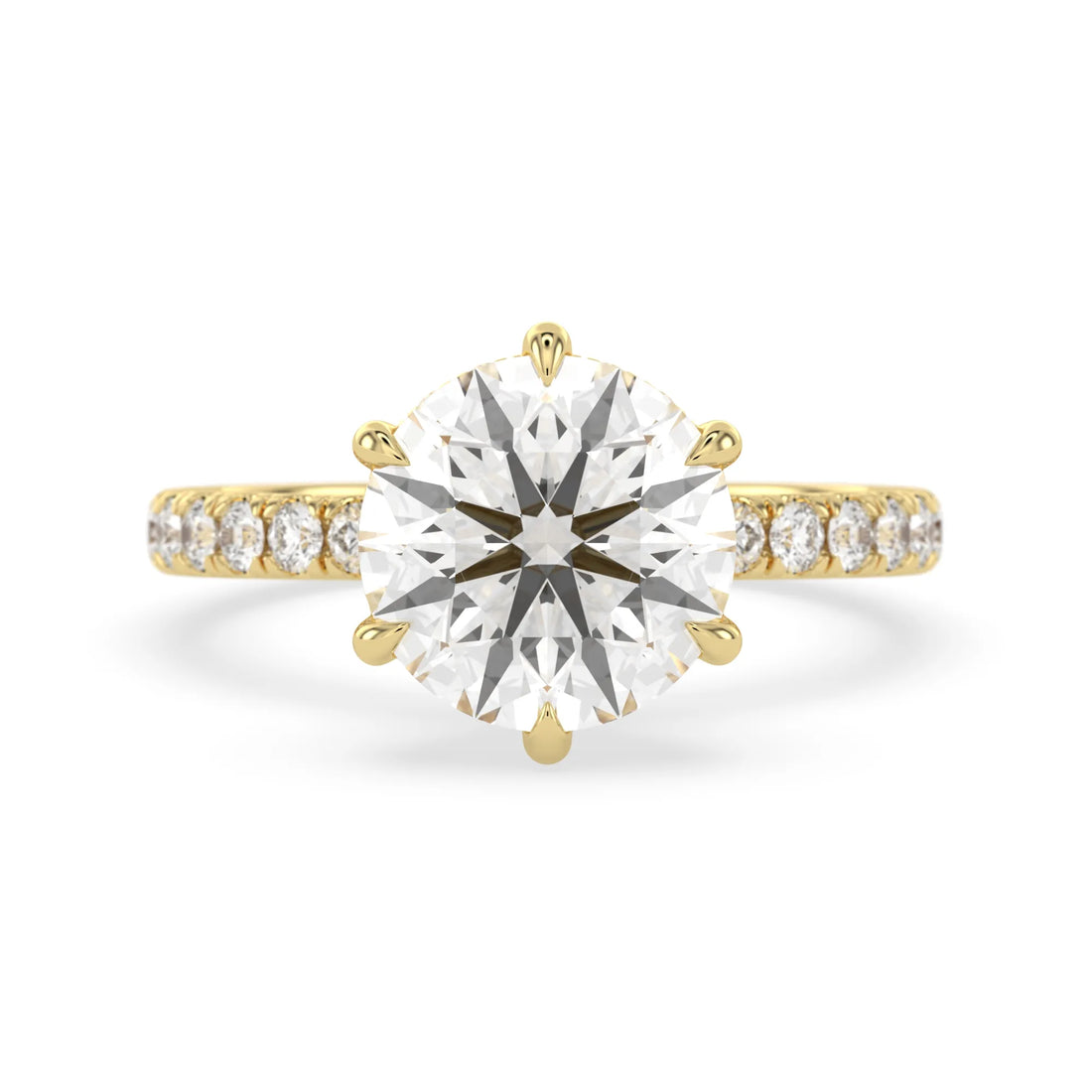 OctaPearl 4 ct Round Hidden Halo Lab Grown Diamond Pavé Engagement Ring