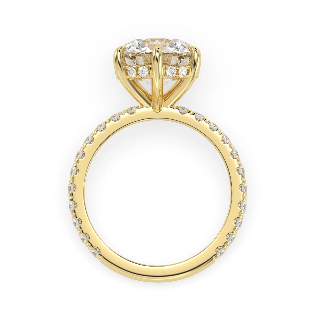 OctaPearl 4 ct Round Hidden Halo Lab Grown Diamond Pavé Engagement Ring