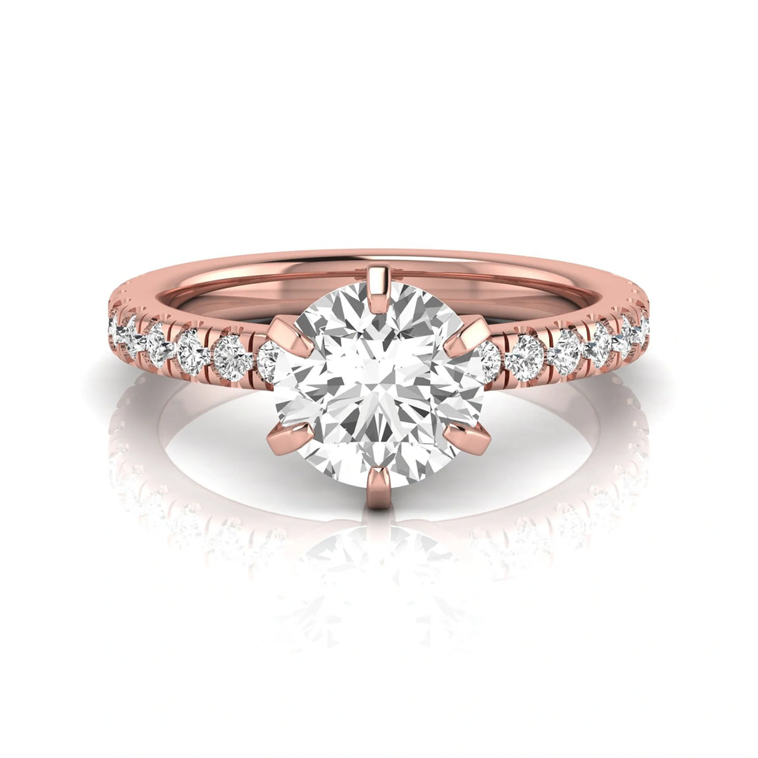 OctaPearl 2.5 ct Round Solitaire Accent Lab Grown Diamond Engagement Ring