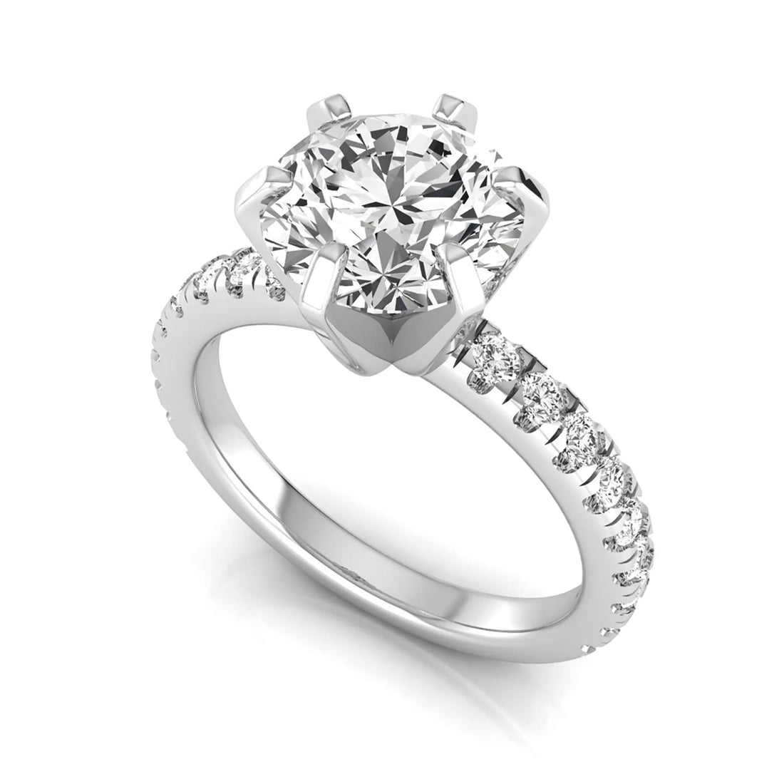 OctaPearl 2.5 ct Round Solitaire Accent Lab Grown Diamond Engagement Ring