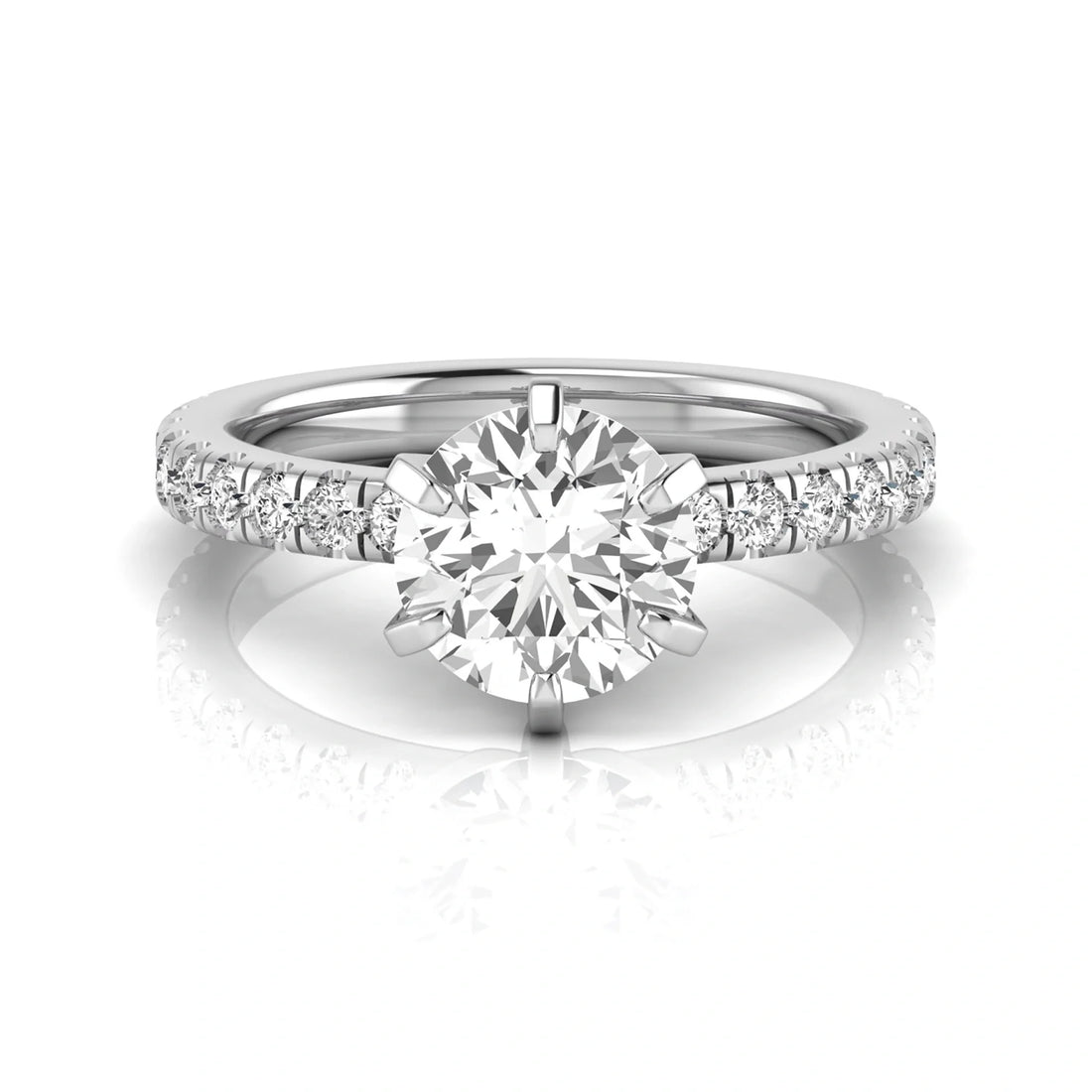 OctaPearl 2.5 ct Round Solitaire Accent Lab Grown Diamond Engagement Ring