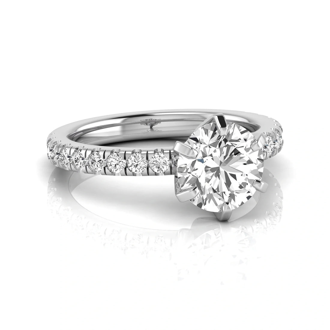 OctaPearl 2.5 ct Round Solitaire Accent Lab Grown Diamond Engagement Ring