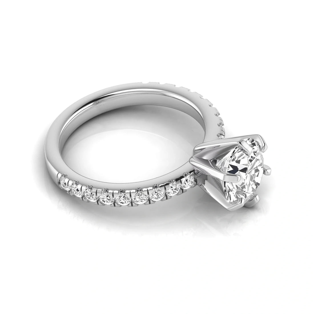 OctaPearl 2.5 ct Round Solitaire Accent Lab Grown Diamond Engagement Ring