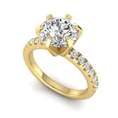 OctaPearl 2.5 ct Round Solitaire Accent Lab Grown Diamond Engagement Ring - alternate view