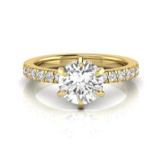 OctaPearl 2.5 ct Round Solitaire Accent Lab Grown Diamond Engagement Ring