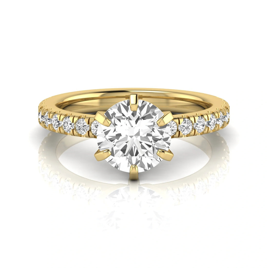 OctaPearl 2.5 ct Round Solitaire Accent Lab Grown Diamond Engagement Ring