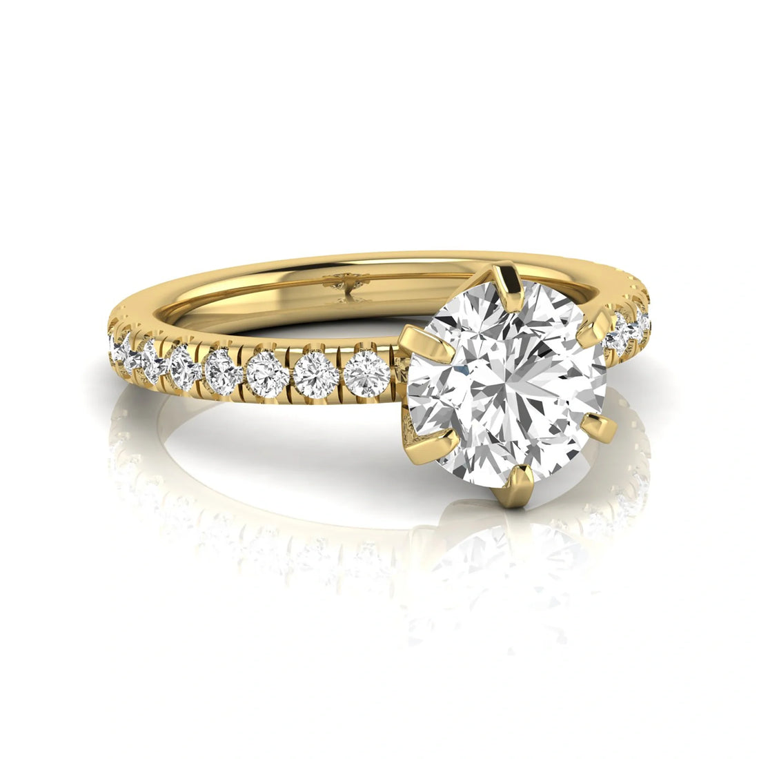 OctaPearl 2.5 ct Round Solitaire Accent Lab Grown Diamond Engagement Ring
