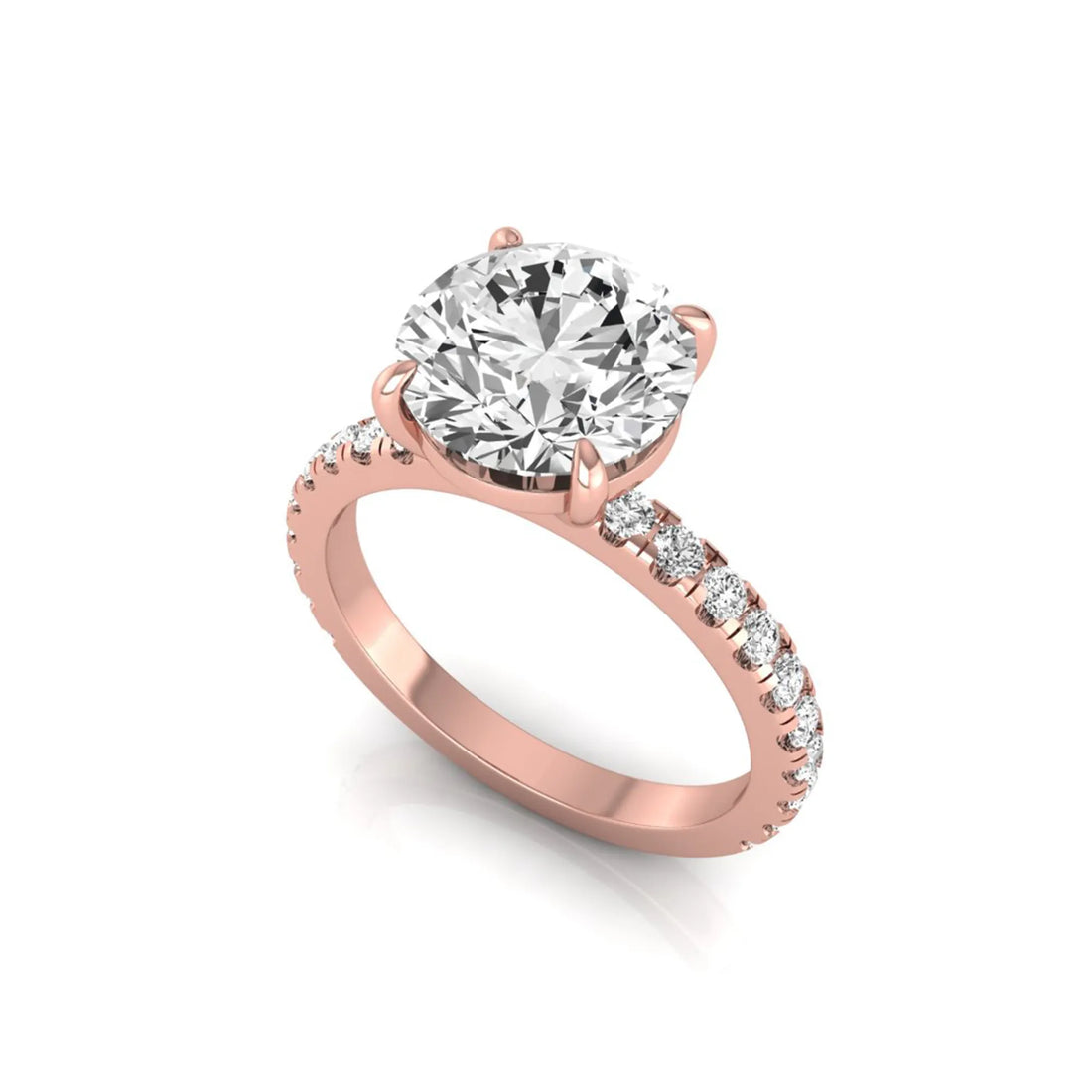 OctaPearl 4 ct Round Solitaire Accent Lab Grown Diamond Engagement Ring