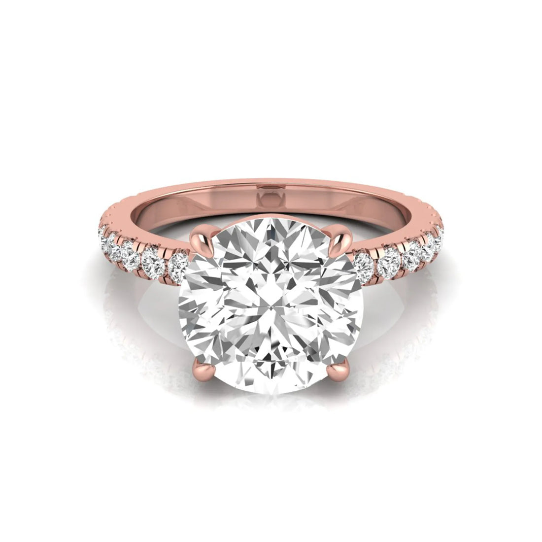 OctaPearl 4 ct Round Solitaire Accent Lab Grown Diamond Engagement Ring