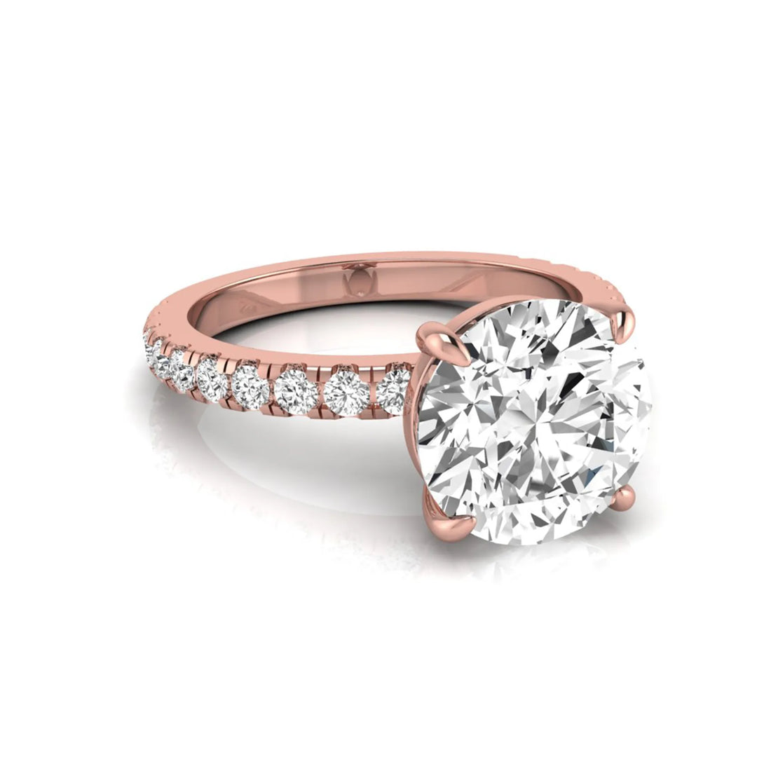 OctaPearl 4 ct Round Solitaire Accent Lab Grown Diamond Engagement Ring