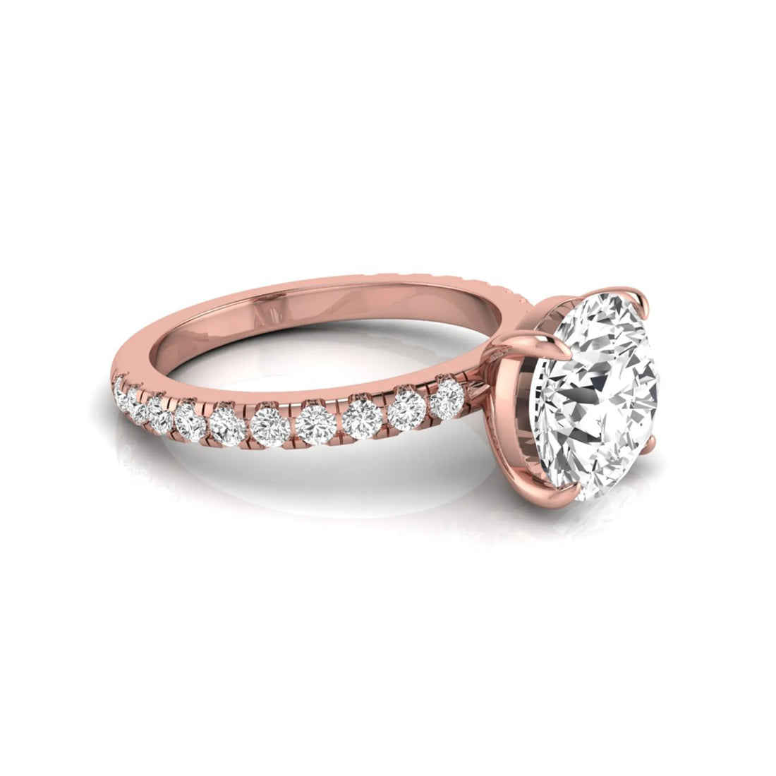 OctaPearl 4 ct Round Solitaire Accent Lab Grown Diamond Engagement Ring