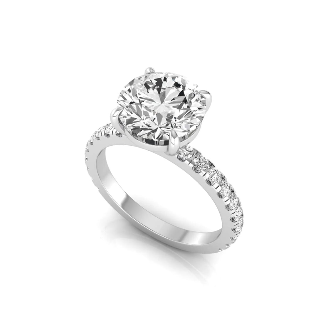 OctaPearl 4 ct Round Solitaire Accent Lab Grown Diamond Engagement Ring