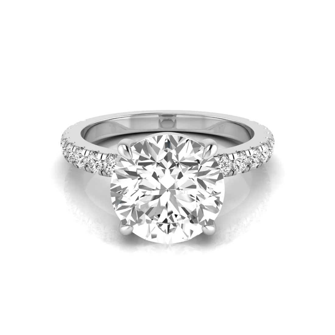 OctaPearl 4 ct Round Solitaire Accent Lab Grown Diamond Engagement Ring