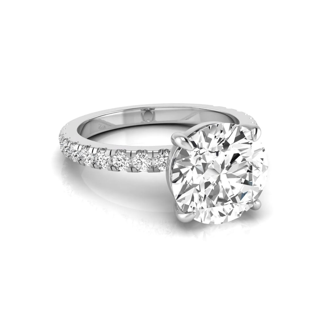 OctaPearl 4 ct Round Solitaire Accent Lab Grown Diamond Engagement Ring
