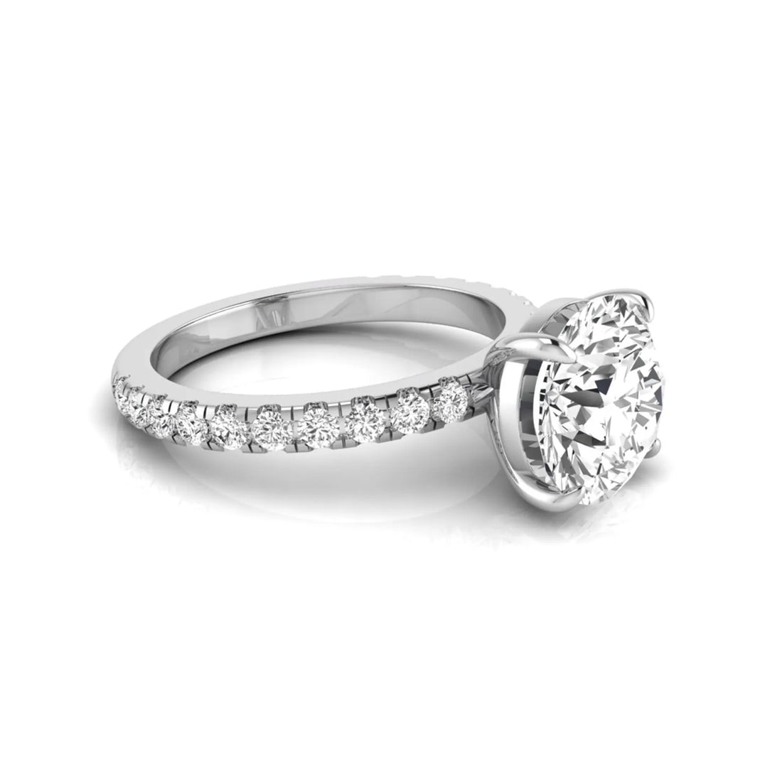 OctaPearl 4 ct Round Solitaire Accent Lab Grown Diamond Engagement Ring