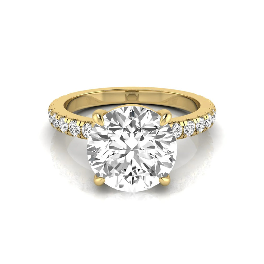 OctaPearl 4 ct Round Solitaire Accent Lab Grown Diamond Engagement Ring