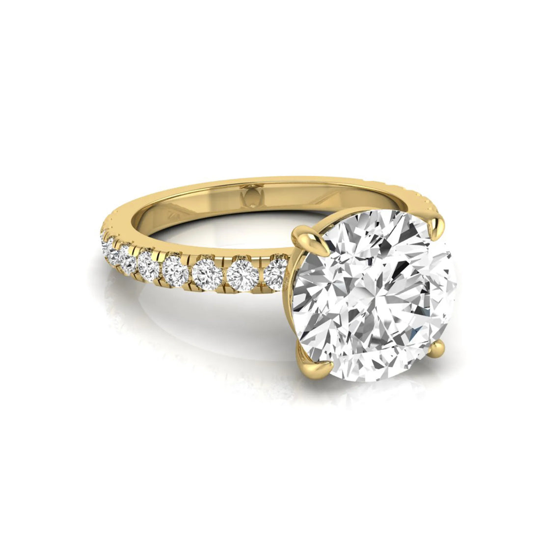 OctaPearl 4 ct Round Solitaire Accent Lab Grown Diamond Engagement Ring
