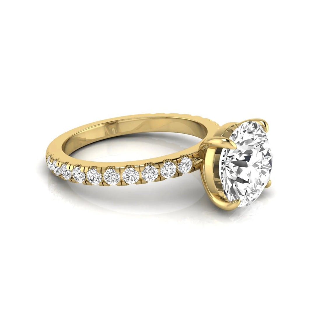 OctaPearl 4 ct Round Solitaire Accent Lab Grown Diamond Engagement Ring