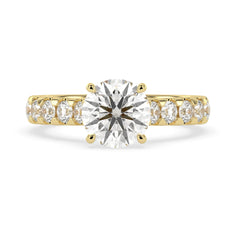 OctaPearl 2.5 ct Round Cut Lab Grown Diamond Pave Engagement Ring
